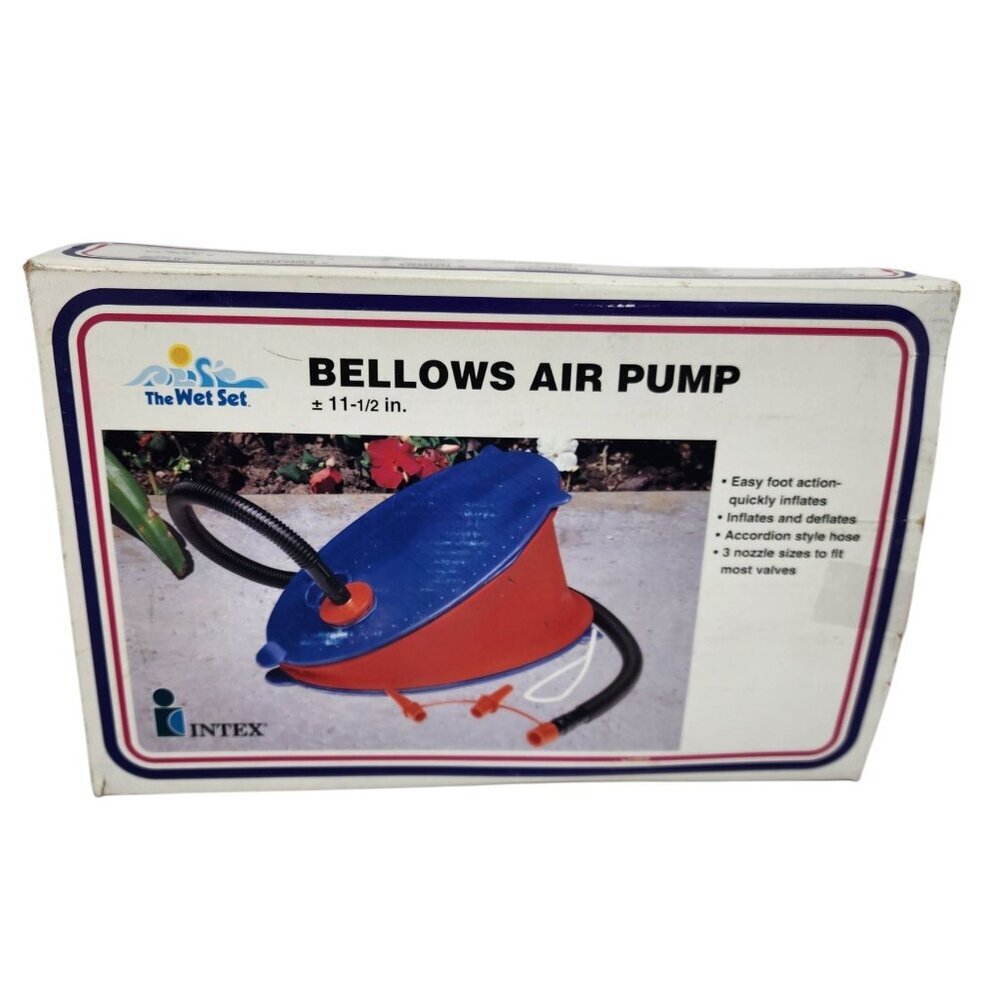 Vintage The Wet Set Bellows Air Pump #58611 In Box 1996 Intex For Inflatables